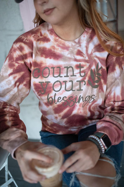 Count Your Blessings: Long Sleeve Tie Dye: Sale