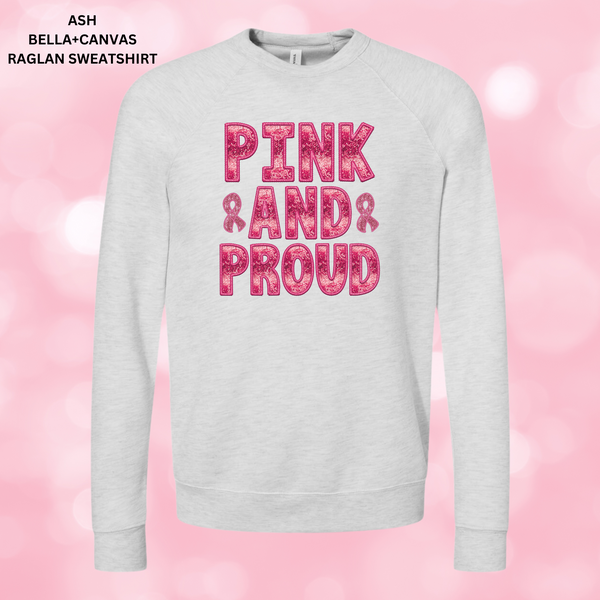 Pink And Proud Faux Glitter/Embroidery: PREORDER