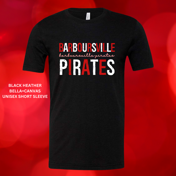 Distressed Barboursville Pirates (Red/White): Preorder