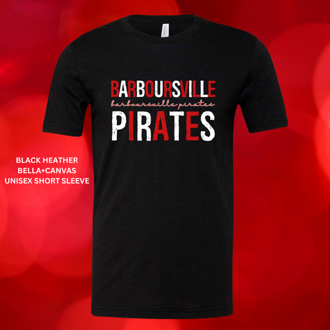 Distressed Barboursville Pirates (Red/White): Preorder