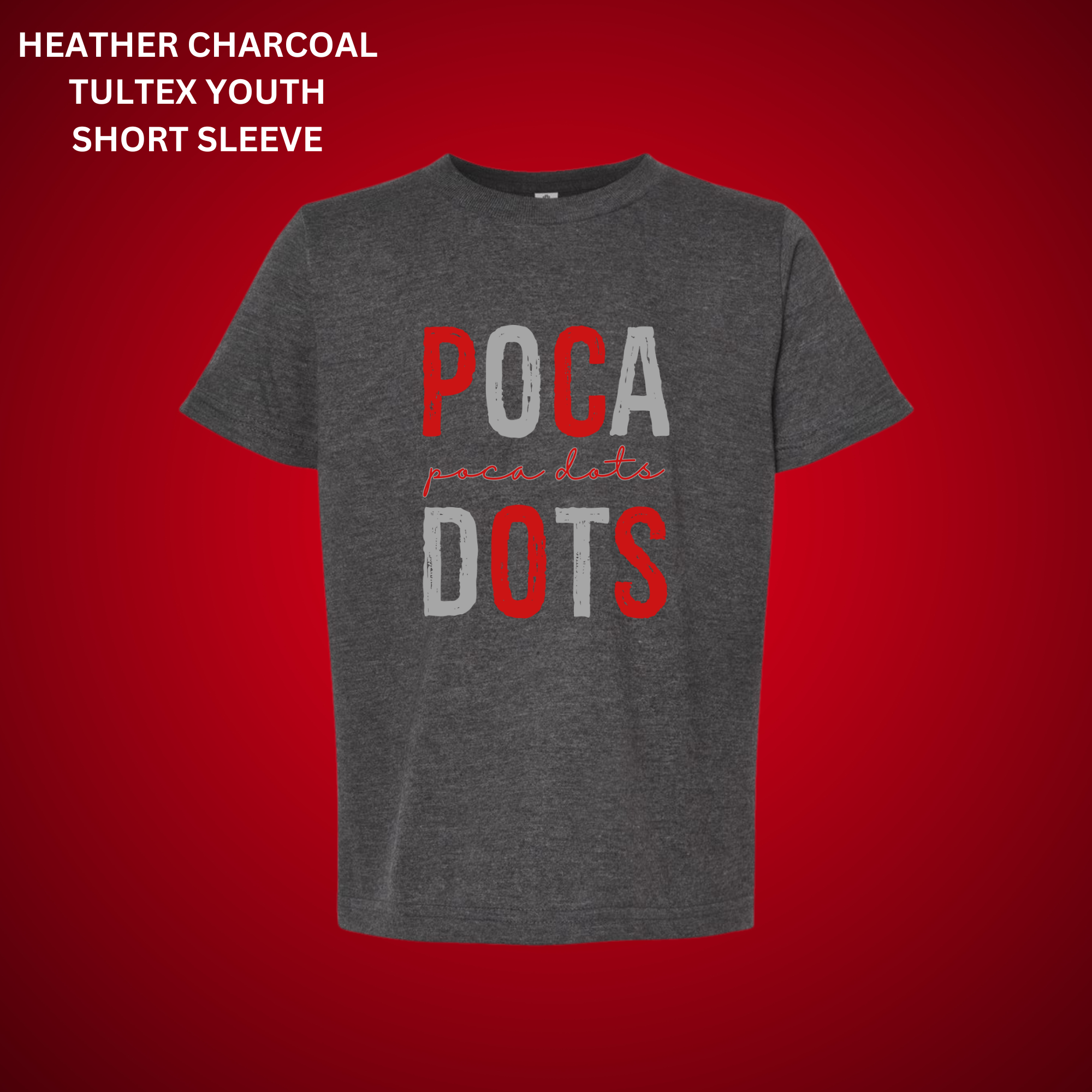 Distressd Poca Dots (Red/Grey) Youth: Preorder