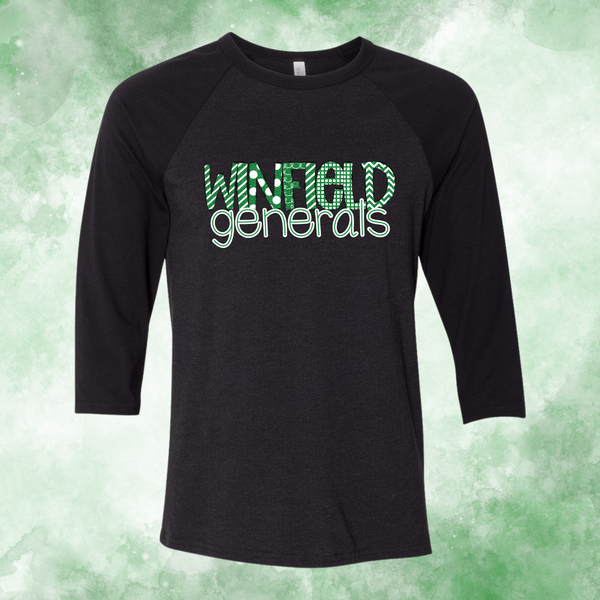 Winfield Generals Faux Glitter Doodle: PREORDER