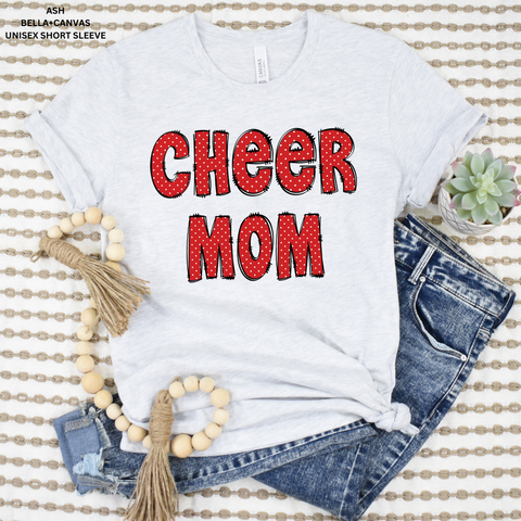 Cheer Mom Red/White Polka Dots: Preorder