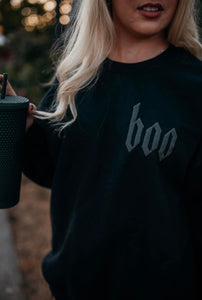 Boo Puff Ink Pocket Size Design: Size Medium: Black Gildan Sweatshirt