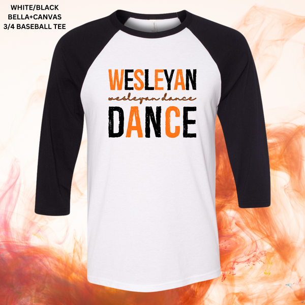 Distressed Wesleyan Dance (Black/Orange): Preorder