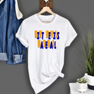 Dirt Devils Baseball Blue/Gold Scattered With Faux Glitter Outline: Preorder