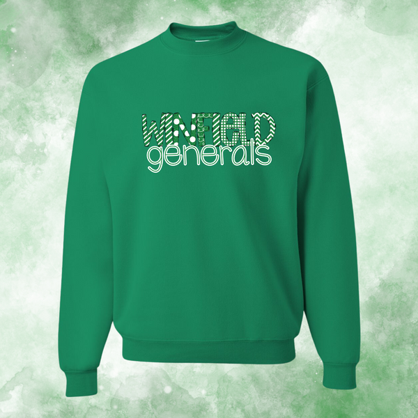 Winfield Generals Faux Glitter Doodle: PREORDER