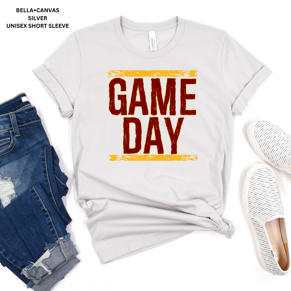 Distressed Maroon And Gold/Yellow Game Day: Preorder