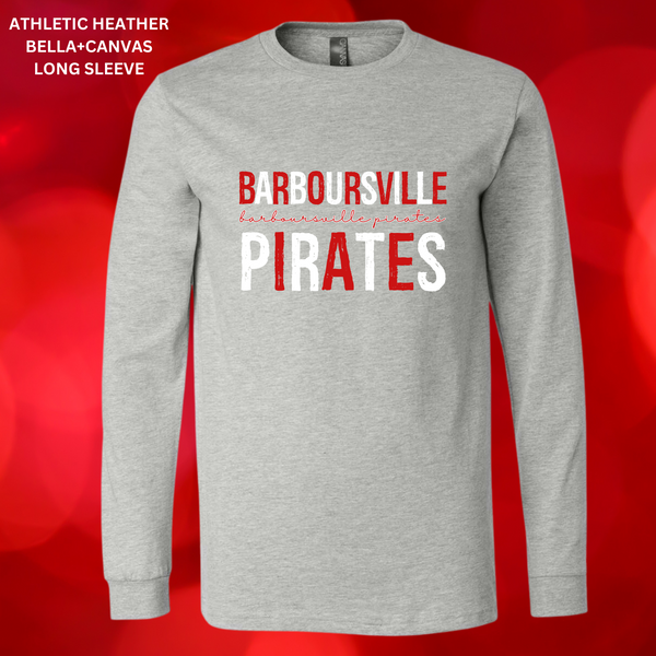 Distressed Barboursville Pirates (Red/White): Preorder