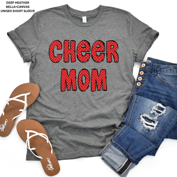 Cheer Mom Red/White Polka Dots: Preorder