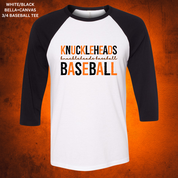 Distressed Knuckleheads Baseball (Orange/Black): Preorder