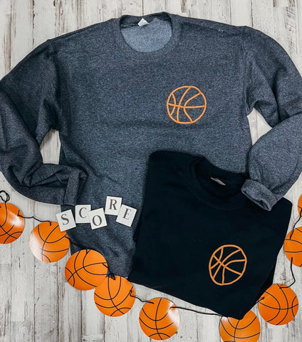 Basketball Puff Ink Pocket Size Design: Jerzees Sweatshirt: Size Medium