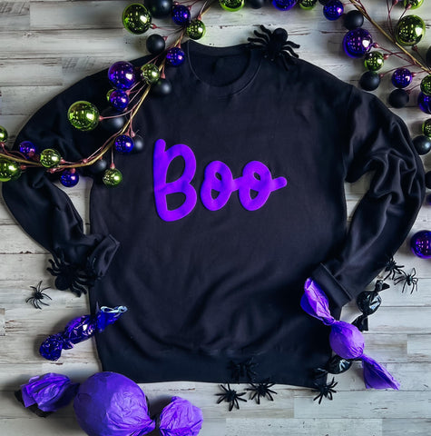 Purple BOO Puff Ink: Gildan Sweatshirt: Size 2X