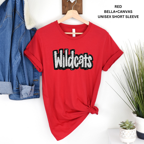 Wildcats Black Faux Sequin Background: Preorder