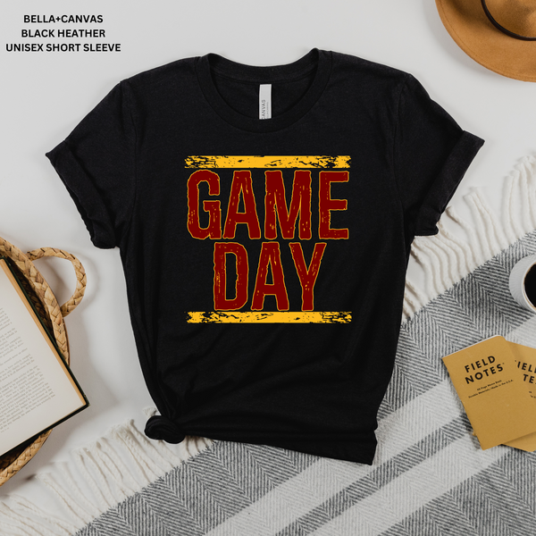 Distressed Maroon And Gold/Yellow Game Day: Preorder