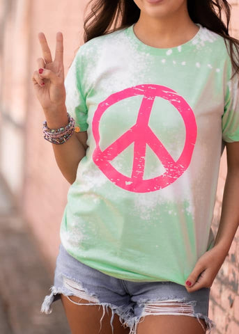 Bleached Peace Sign: Tultex