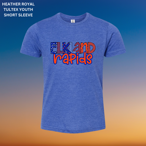 Elkland Rapids Youth (Orange With Blue Outline): Preorder