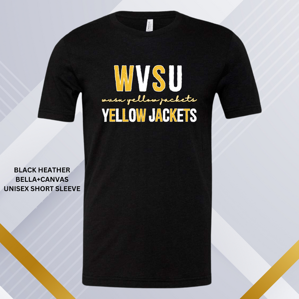 Distressed WVSU Yellow Jackets (Gold/White): Preorder