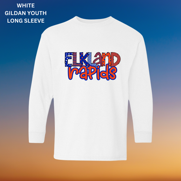 Elkland Rapids Youth (Orange With Blue Outline): Preorder