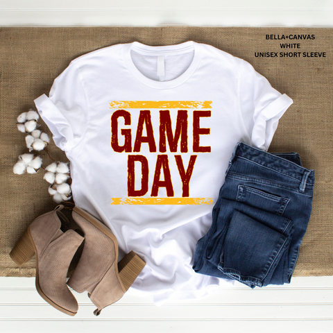 Distressed Maroon And Gold/Yellow Game Day: Preorder