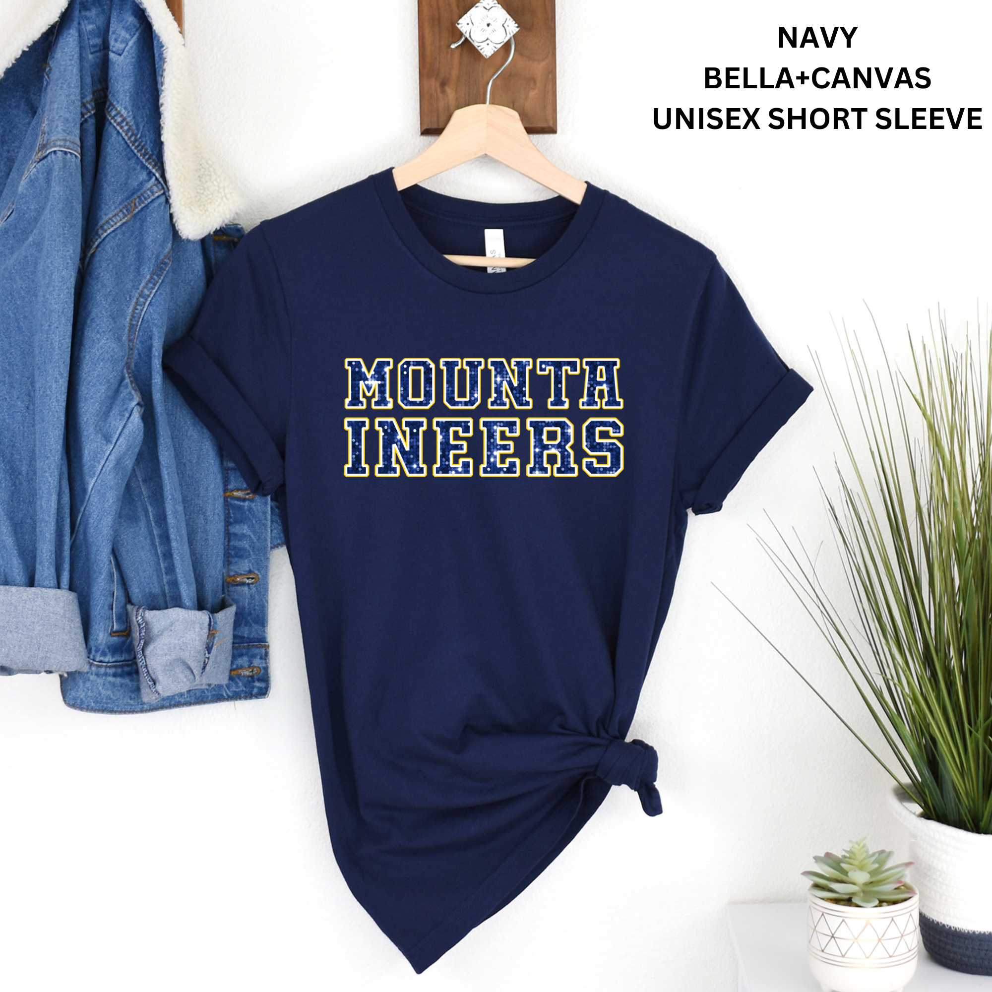 Mountaineers Blue/Yellow Faux Glitter: Preorder