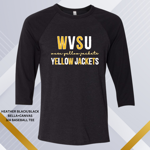 Distressed WVSU Yellow Jackets (Gold/White): Preorder