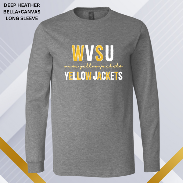 Distressed WVSU Yellow Jackets (Gold/White): Preorder