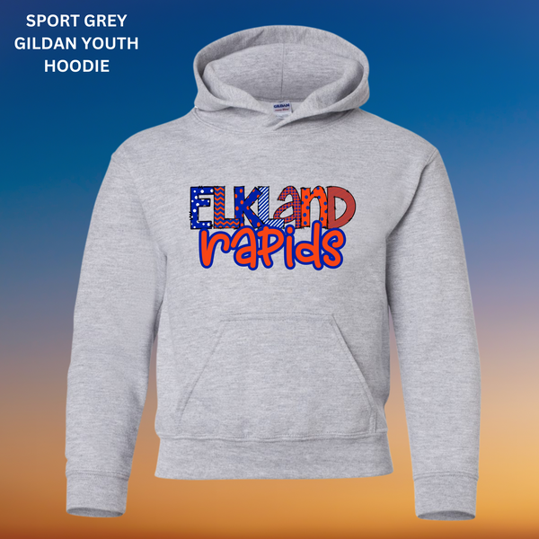 Elkland Rapids Youth (Orange With Blue Outline): Preorder