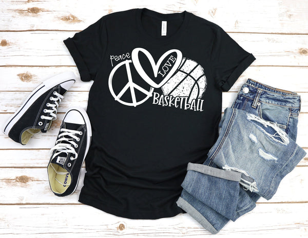 Peace Love Basketball (White)