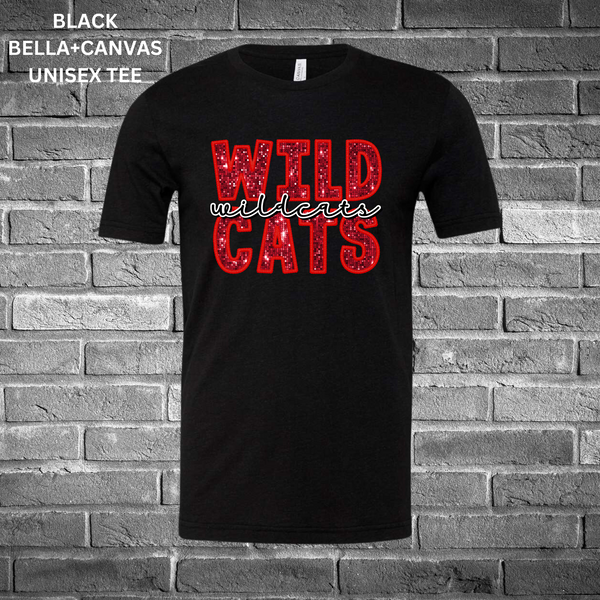 Red Wildcats Faux Glitter: PREORDER