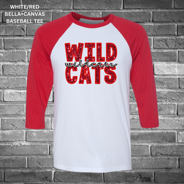 Red Wildcats Faux Glitter: PREORDER