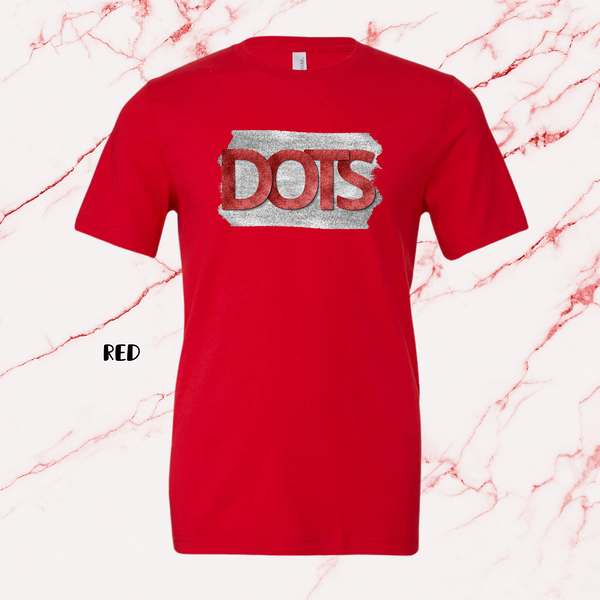 DOTS Silver/Red Faux Glitter: PREORDER