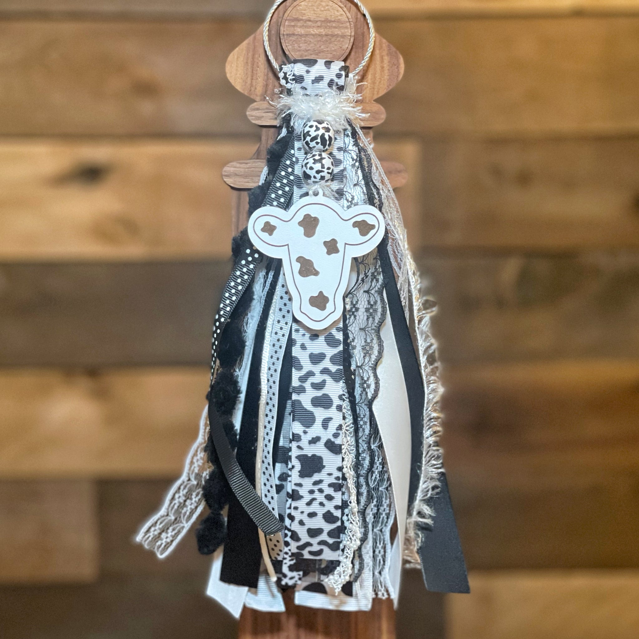 Cow Tassel Bag Tag