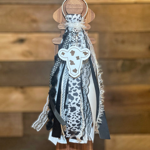 Cow Tassel Bag Tag