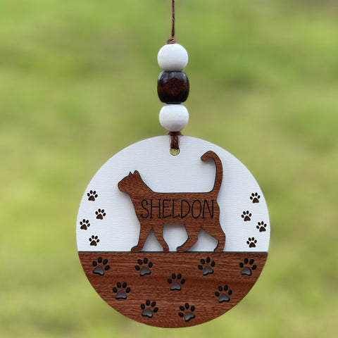 Personalized Cat Silhouette Ornament/Charm