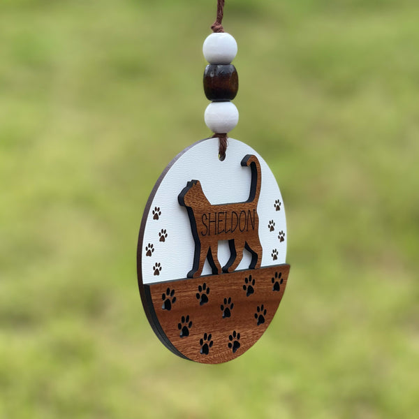 Personalized Cat Silhouette Ornament/Charm