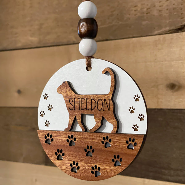 Personalized Cat Silhouette Ornament/Charm