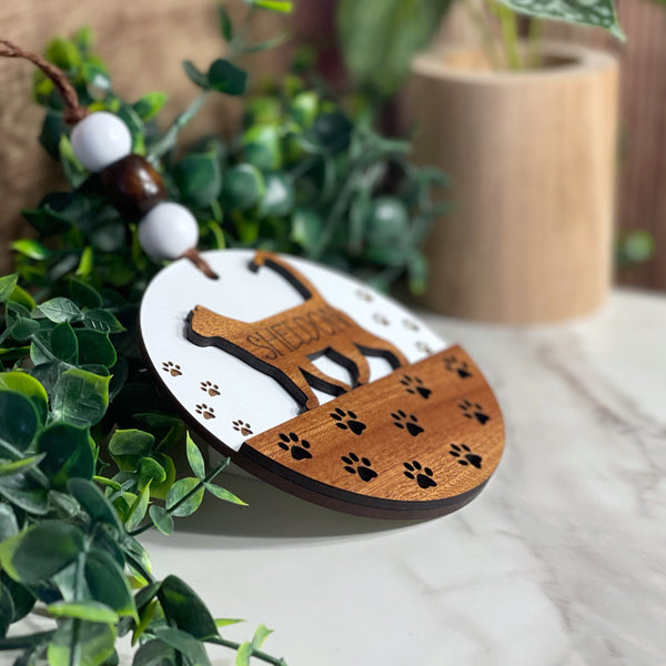 Personalized Cat Silhouette Ornament/Charm