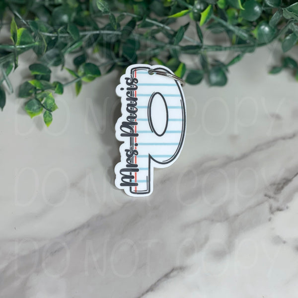 Personalized "Paper" Initial Keychains