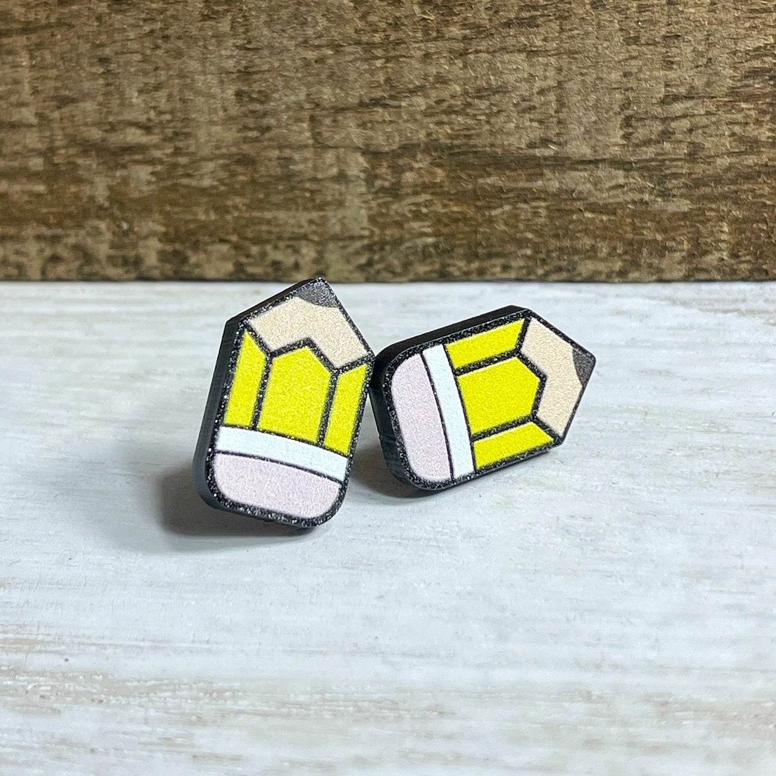 Acrylic Pencil Stud Earrings: Sale