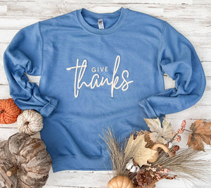 Give Thanks-Puff: Sweatshirt: Sale