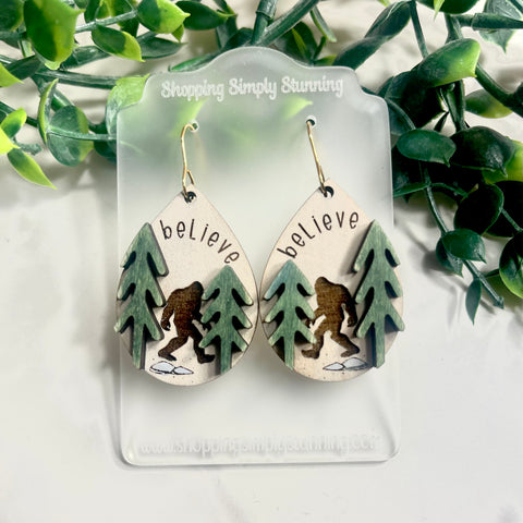 Believe Hand Painted Earrings