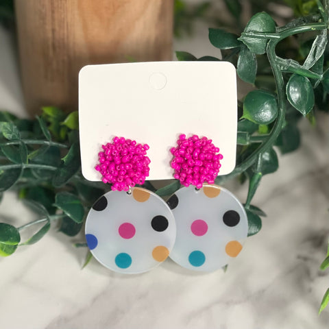 Dragonfruit And Dots Earrings