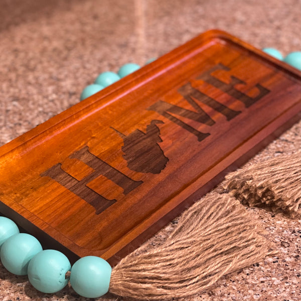 Custom State "Home" Acacia Platter