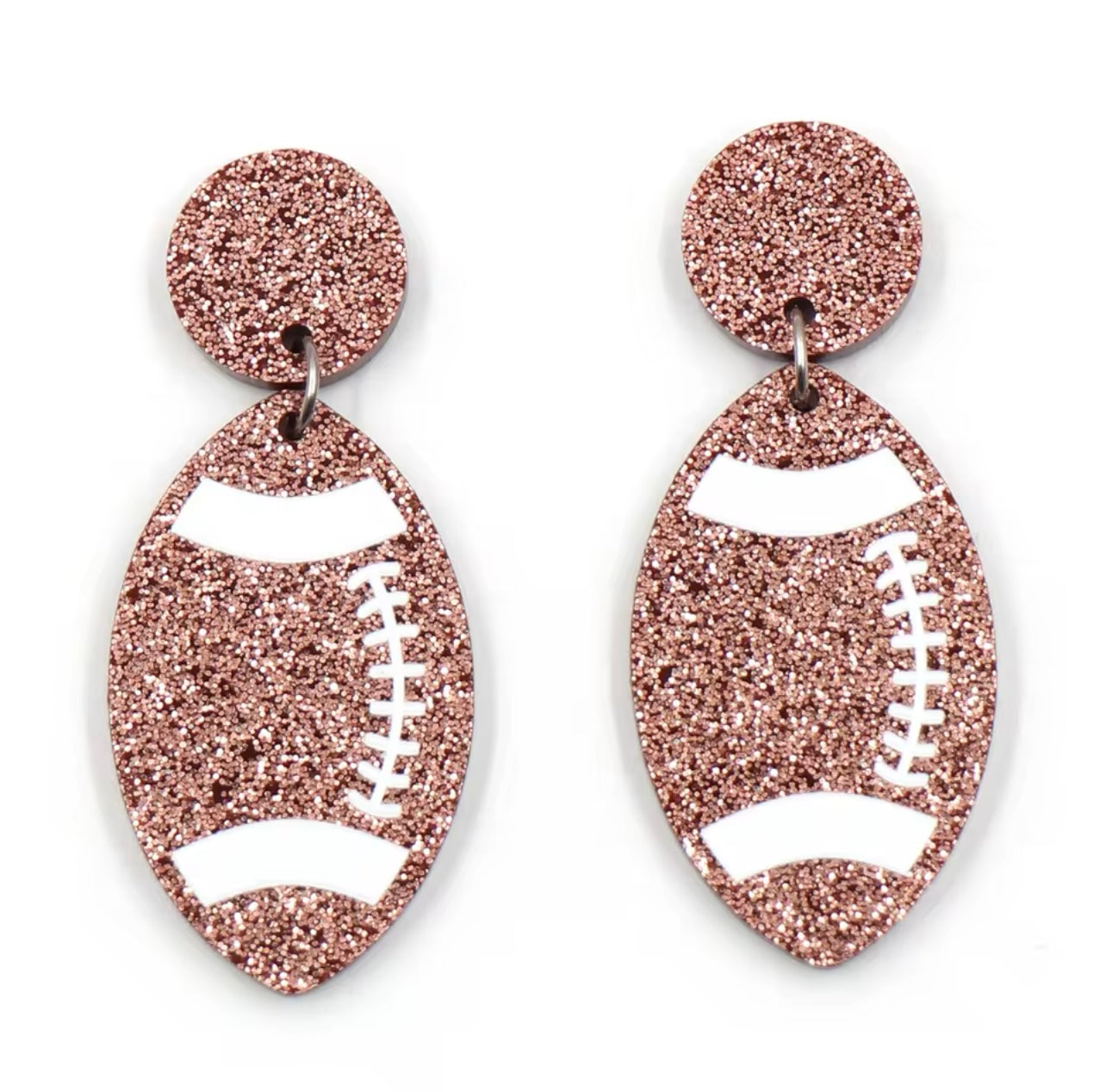 Glitter Football Dangle Acrylic Earrings