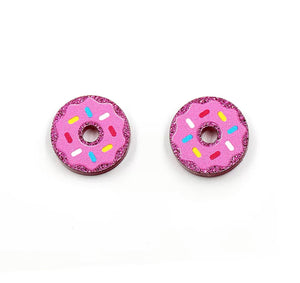 Donut Acrylic Stud Earrings: Sale