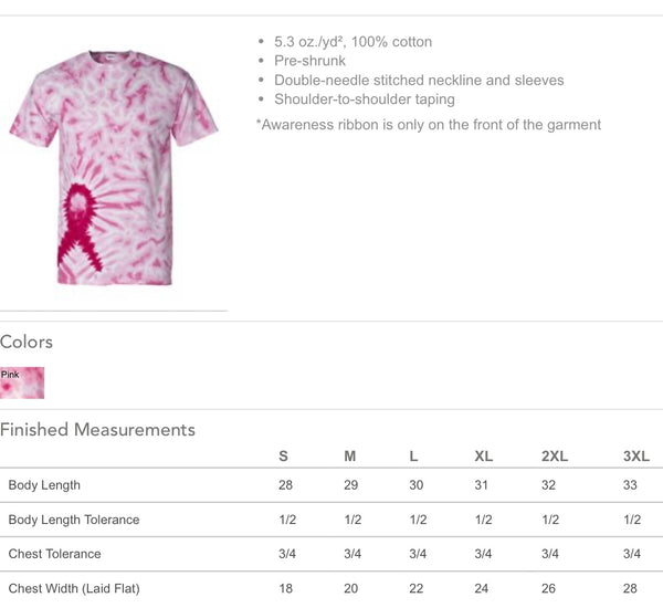 Hope On Pink Breast Cancer Ribbon Tie Dye: PREORDER