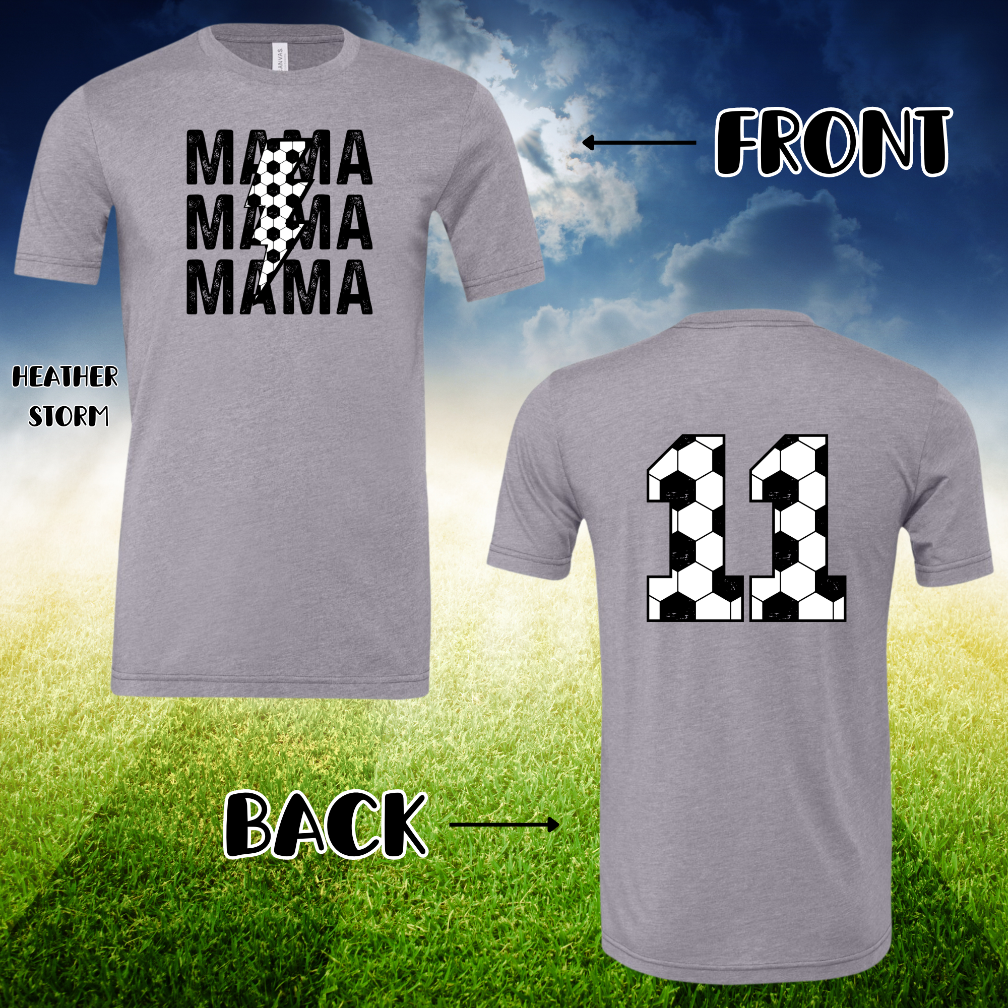 Soccer Mama Lightening Bolt With Number Option-PREORDER