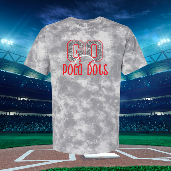 Go Poca Dots Baseball On Grey Tie Dye: PREORDER