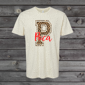 Animal Print Poca On Natural Leopard Tee-PREORDER